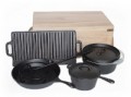Cast Iron Cookware Set In Wooden Box